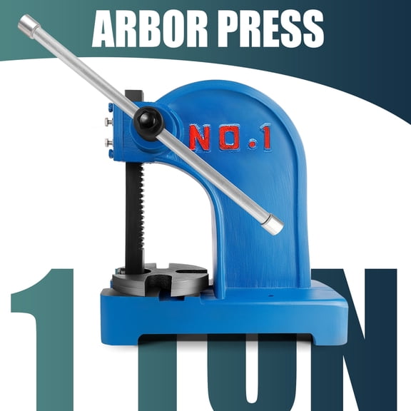Manual Arbor Press, 1 Ton Heavy-duty Press Machine, 5.5in Work Height Cast Iron Manual Press for Stamping, Bending, Riveting
