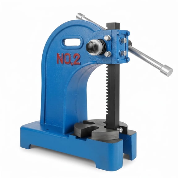 Manual Arbor Press 2 Ton, Desktop Arbor Press with 8.5 Inch Stroke, Cast Iron Hand Press for Riveting Punching, Heavy Duty Press for Garage