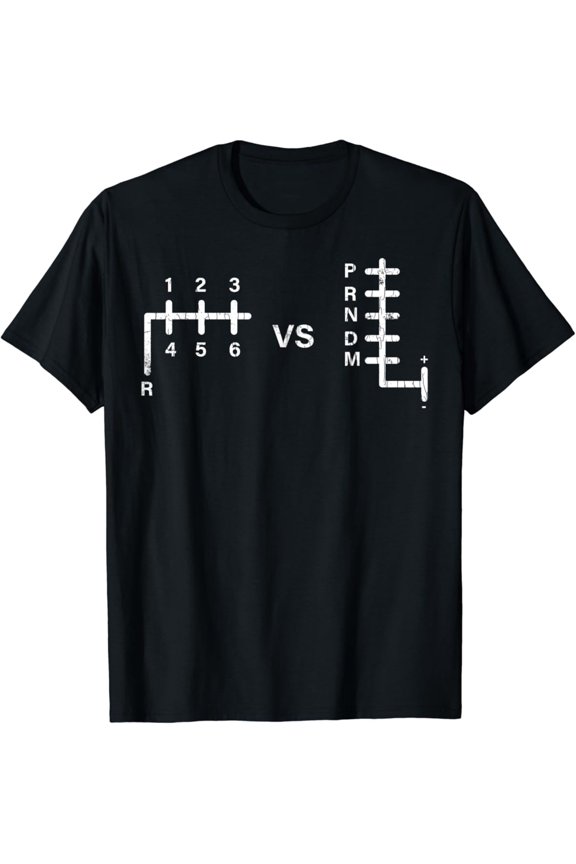 Manual Automatic Gear Funny Race Car Driver Lover Graphic T-Shirt