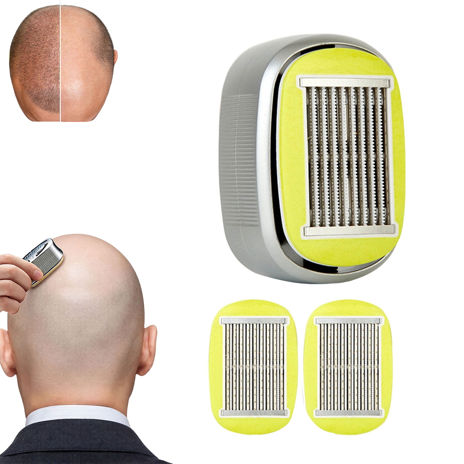 Hand Shave Razer Manual Bald Head Razor with Wide Shaving Head Ergonomic Grip Battery ...