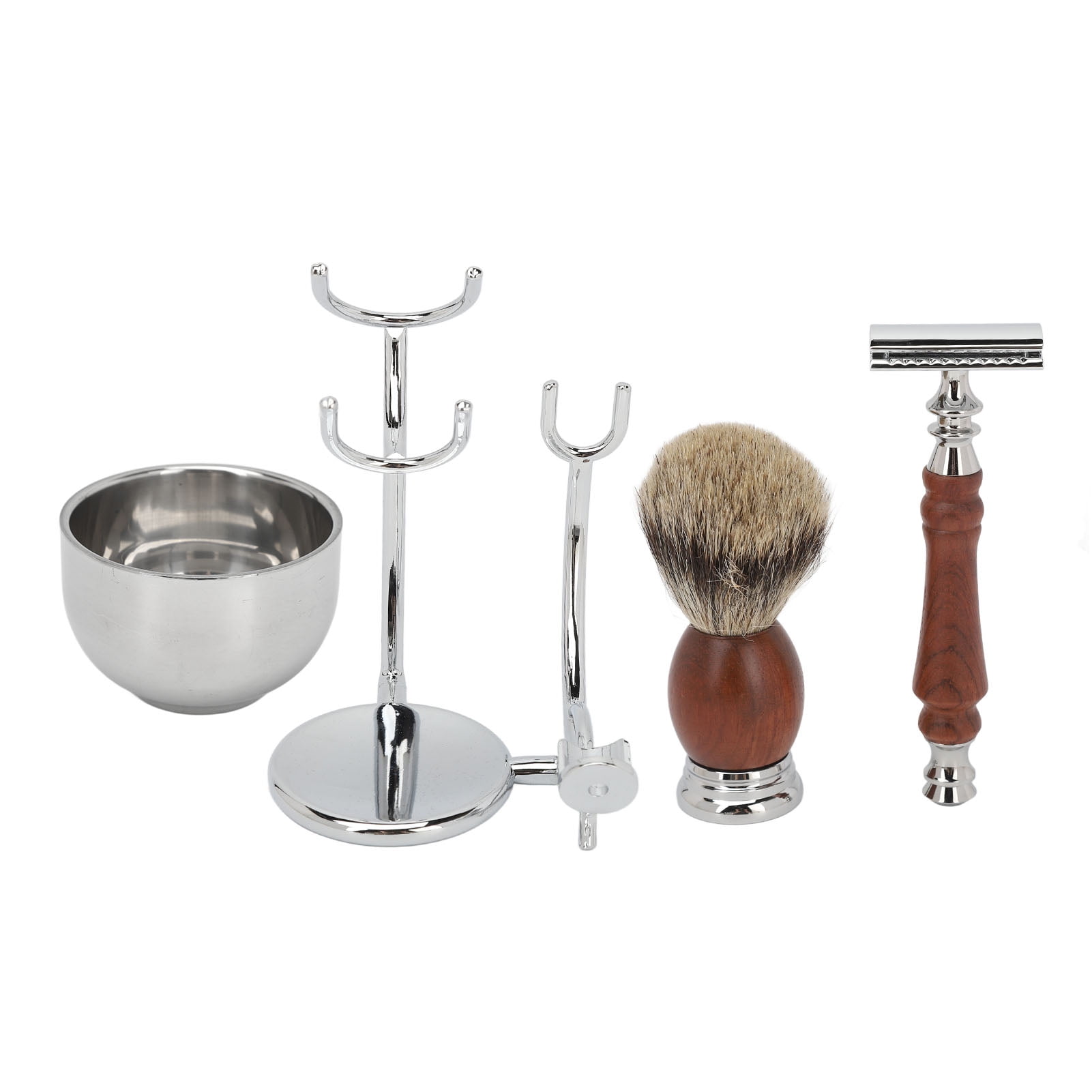 Manual Beard Trimmer Kit Alloy Beard Brush Trimming Stand Bowl Kit