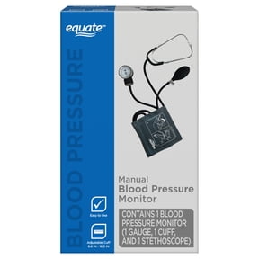 Equate Manual Blood Pressure Cuff, Professional Aneroid Sphygmomanometer, Stethoscope & Adult Cuff (25-36cm / 10-14" Range)
