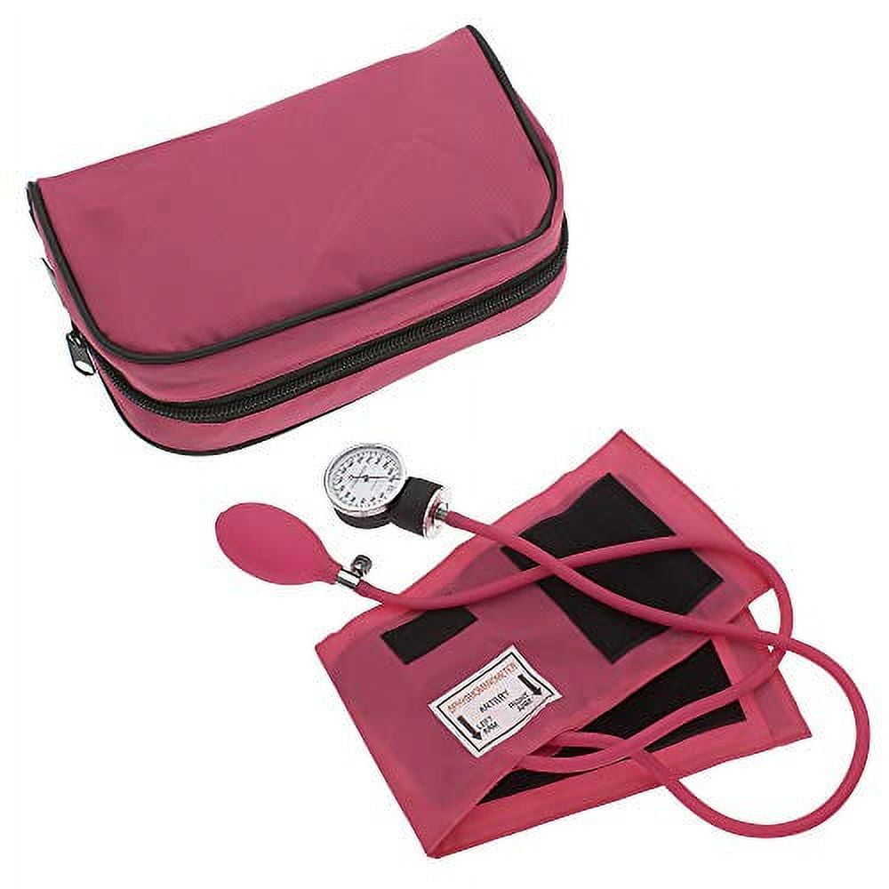 Manual Blood Pressure Monitor BP Cuff Gauge Aneroid Sphygmomanometer  Machine Kit (Pink)