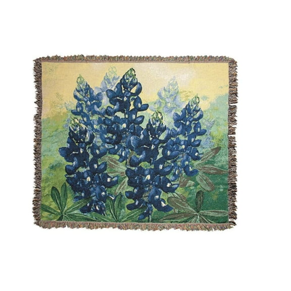 Manual Bonnet Tapestry Throw, 60" x 50", Cotton, Blue
