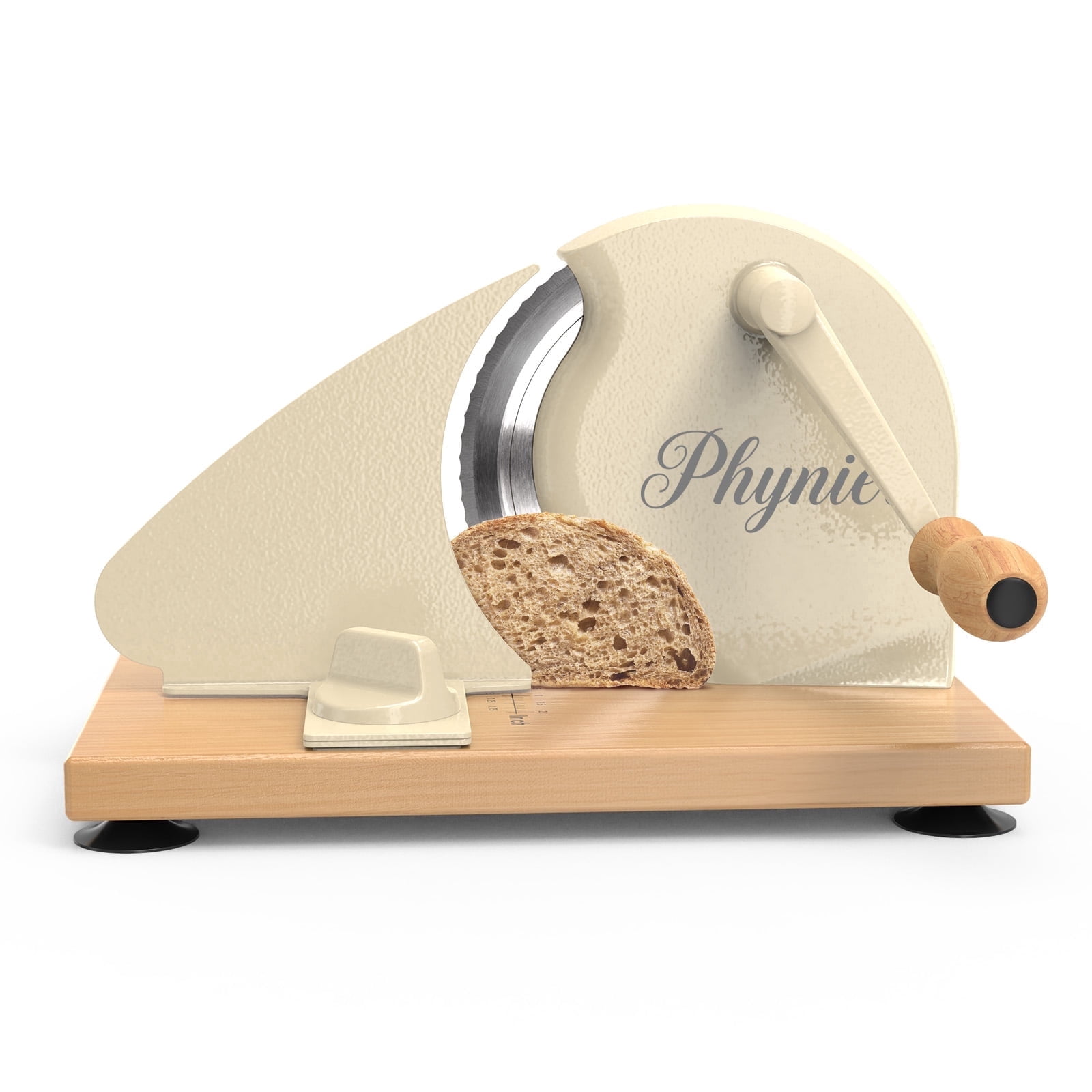 Manual Bread Slicer for Homemade Bread, Sourdough Bread Slicer with Hand Crank, Clear Scale Line, Non-Slip Suction Base & Sharp Blade, Adjustable Thickness and Evenly Slicing