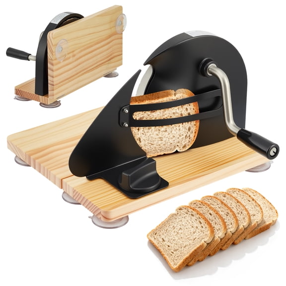 Manual Bread Slicer with Hand Crank,Adjustable Thickness Bread Cutter for Even Slices, Perfect for Homemade Sourdough, Sandwich, and More