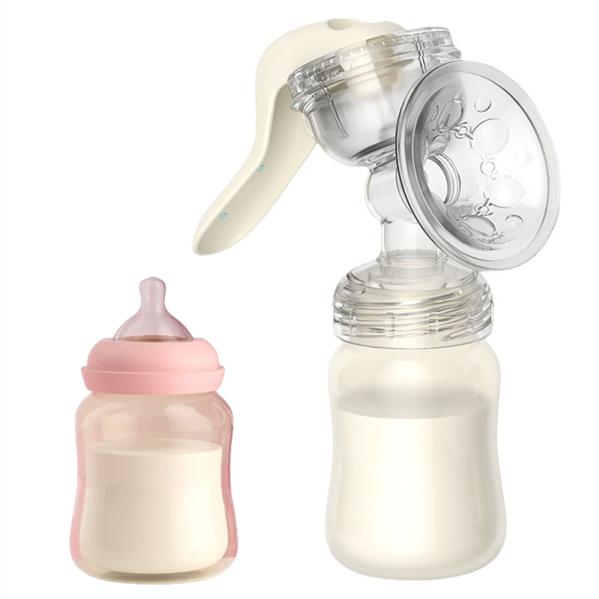 Manual Breast Pump, Adjustable Suction Silicone Hand Pump Breastfeeding