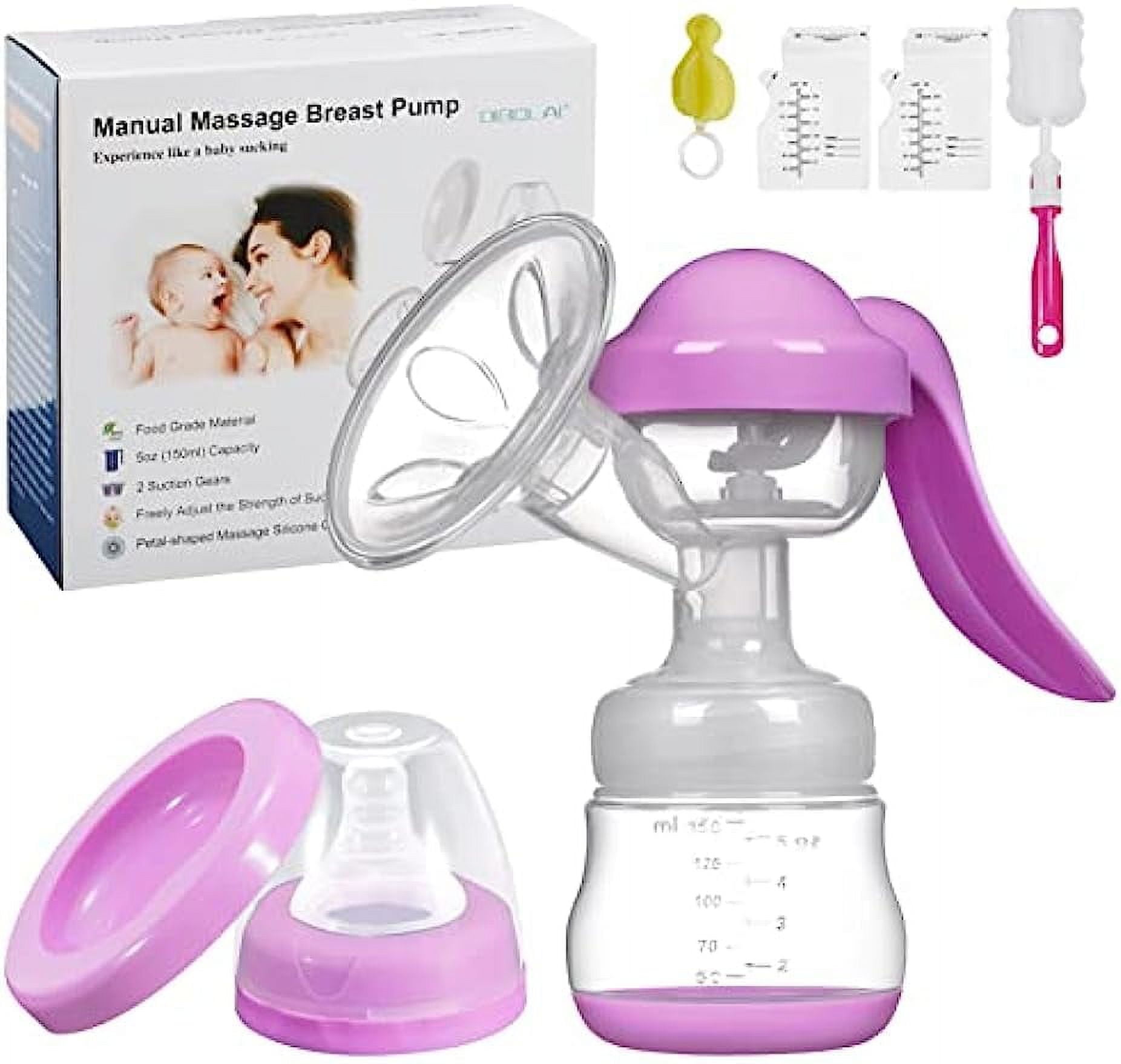 Manual Breast Pump, Silicone Hand Pump for Breastfeeding, Small ...