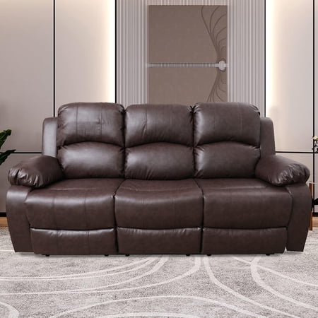 Manual Brown recliner Sofa 3 Seats