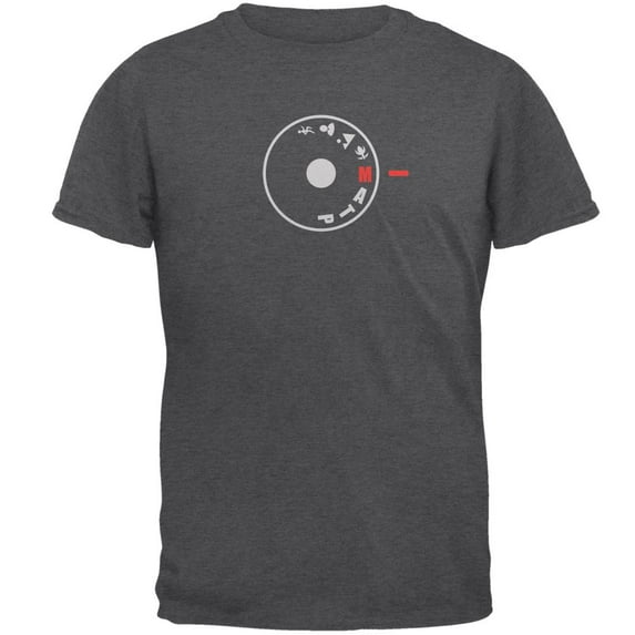 Manual Camera Photographer Settings Mens T Shirt Dark Heather SM