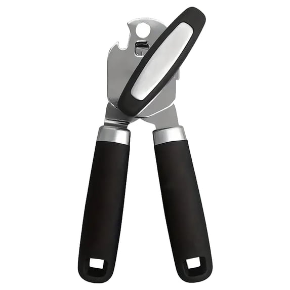 Manual Can Opener Heavy Duty Smooth Edge, Stainless Steel Safety Side Cut Hand Can Opener with Large Knob Bottle Opener