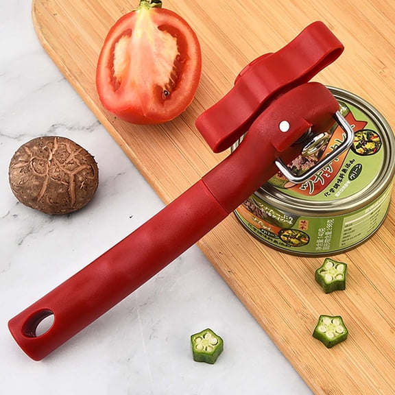 Manual Can Opener Side Cutting Stainless Steel Handheld Can Opener for Kitchen - Smooth Edge Safe Can Knife for Opening Cans with Ergonomic Handle for Home Camping Travel