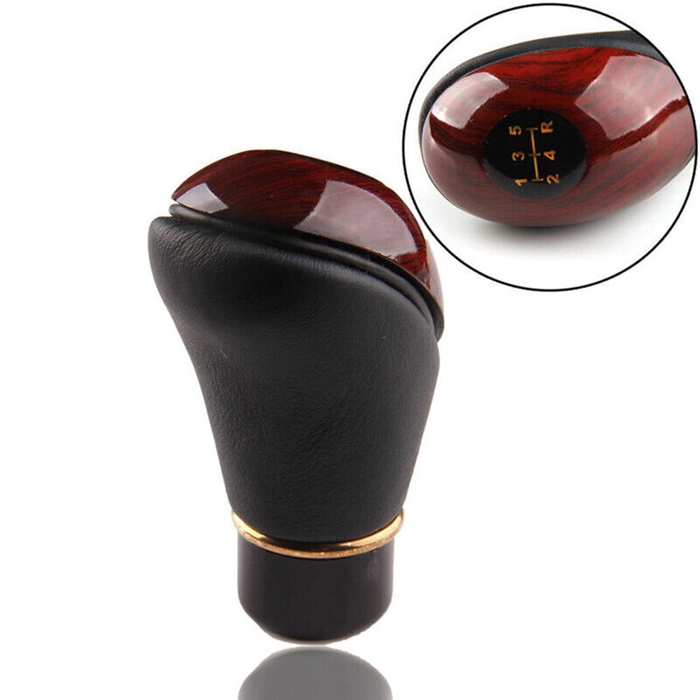 Manual Car Leather Gear Shift Knob Shifter Lever Handle 5 Speed