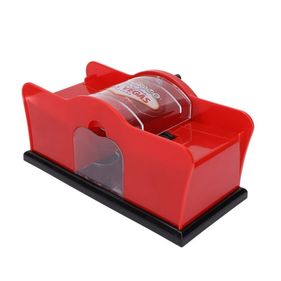 Manual Card Shuffler With Hand Crank 1-2 Deck Poker Card Shuffler Manual Card Mixer Quiet And Easy To Use For Bedroom Living Room Office Camping Red