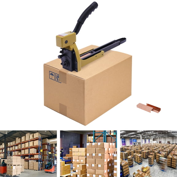 Manual Carton Closing Stapler, 1-3/8-Inch Crown, 3/4-Inch Length Carton Staples, Carton Stapler, Corrugated Carton Staple Gun for Closing Cartons