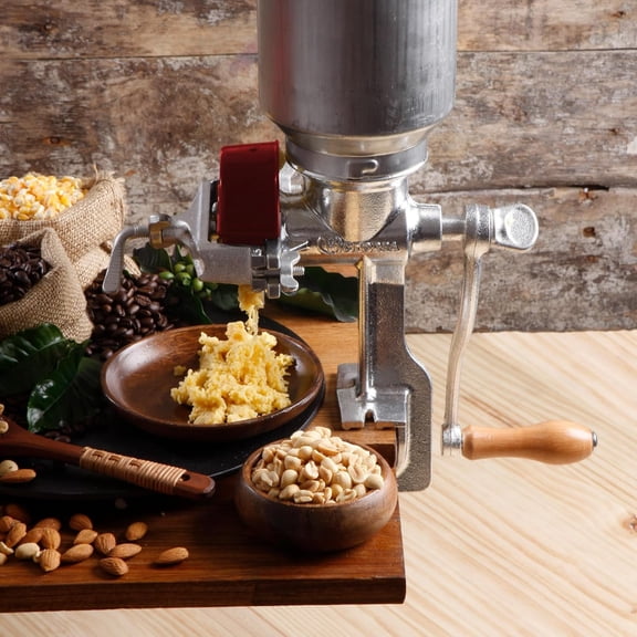 Manual Cast Iron Grain Mill with High Hopper, Premium Corn-Grinding Mill and Grain Grinder, Made in Colombia