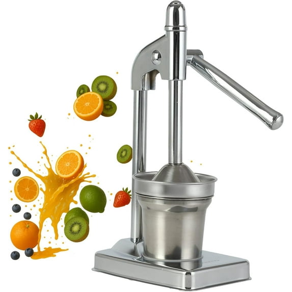 Manual Cast Iron Juicer 14.37*7.28*4.92In Heavy Duty Manual Citrus Juicer with Stainless Steel Filter, Countertop Squeezer for Fresh Orange, Lemon and Lime Juice