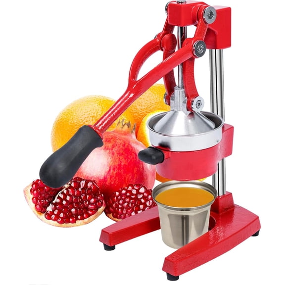 Manual Cast Iron Juicer, Commercial Lemon Squeezer, Professional Citrus Juicer, Ideal for Extracting Juice From Lemons, Oranges, and Grapefruits. Easy to Clean. (Orange)