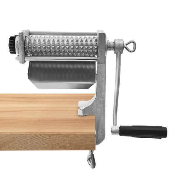 Manual Cast Iron Meat Tenderizer Machine, Tin-Plated Rolling Meat Flattener with Adjustable Desktop Clamp, Ergonomic Hand Crank