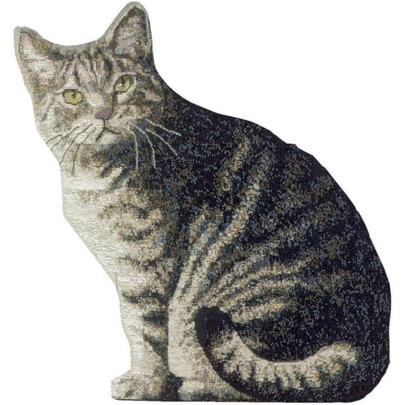 Manual Woodworker Cat Shaped Throw Pillow Gray 11 x 16 Inch