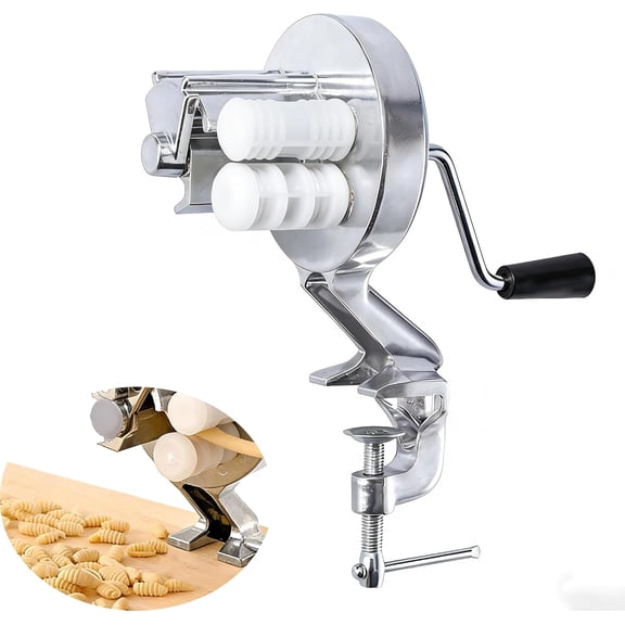 Manual Cavatelli & Gnocchi Maker, Cast aluminum, Manual Crank, Nonstick Surface, Dishwasher Safe