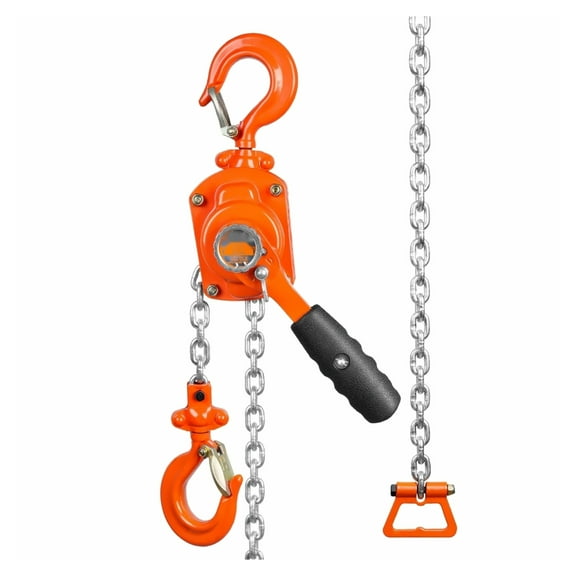 Manual Chain Hoist 1/2 Ton, 1100lb Capacity, 5FT Come Along - G80 Steel, 360 Hook, Weston Brake - Garage, Factory, Dock Lifting
