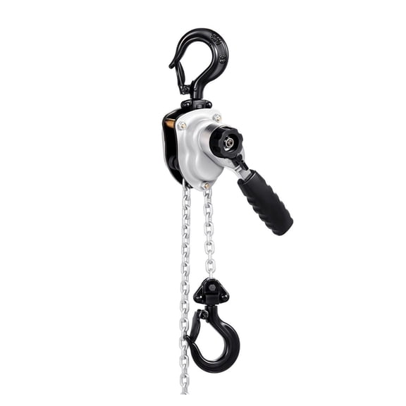 Manual Chain Hoist 550LBS 1/4T, 10FT Lift Come Along - G80 Steel Chain, 360 Hooks for Warehouse Garage Construction
