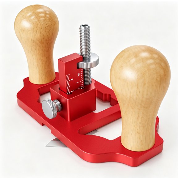 Manual Channel Trimming Plane with Depth Scale, Aluminum Alloy Router Plane and Two Wooden Handles for Bottom Clearing and Shoulder Trimming