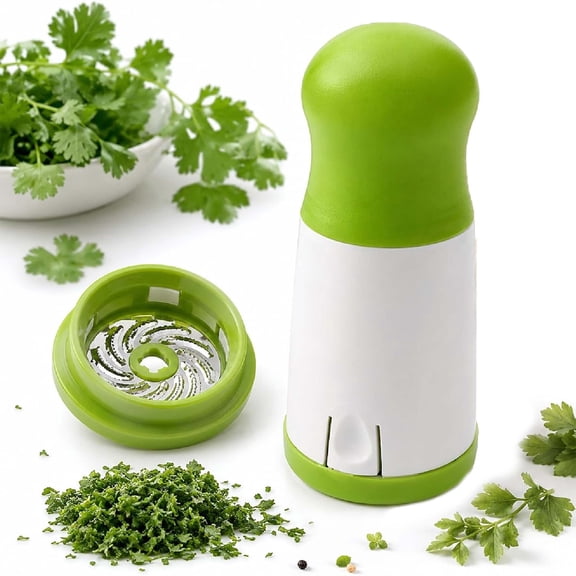 Manual Cilantro Chopper - Herb Grinder with Stainless Steel Blades for Parsley Cheese and Butter - Coarse Prep Tool