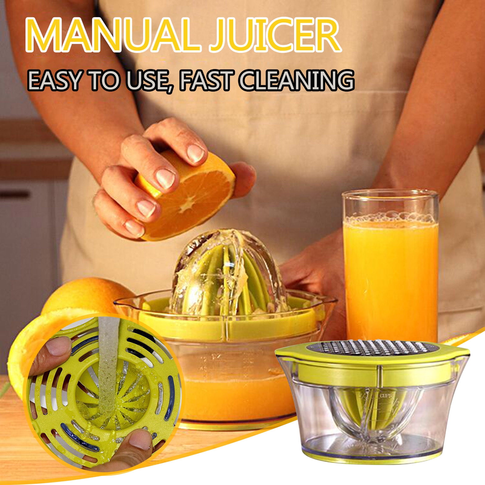 Manual Citrus Juicer/Blender with Measuring Cup & Chopper Lemon