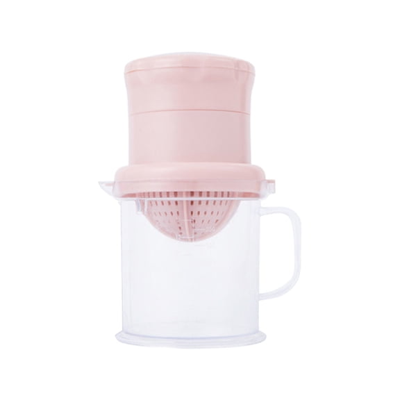 Manual Citrus Juicer | Hand Press Lemon Squeezer with Pulp Separator & Measuring Cup | Portable Kitchen Tool for Fresh Juice, Cocktails, Cooking | Pink, Blue, Green Options