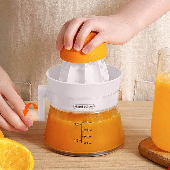 Manual Citrus Juicer Hand Squeezer with 500ml Measuring Cup and Grater for Lemons Oranges Limes