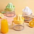thumbnail image 1 of Manual Citrus Juicer Lemon Orange Hand Squeezer with Built-In Measuring Cup, Grater, 500ml Capacity, Portable Hand Cranked Juice Extractor, Yellow Green White, Plastic, 1 of 8