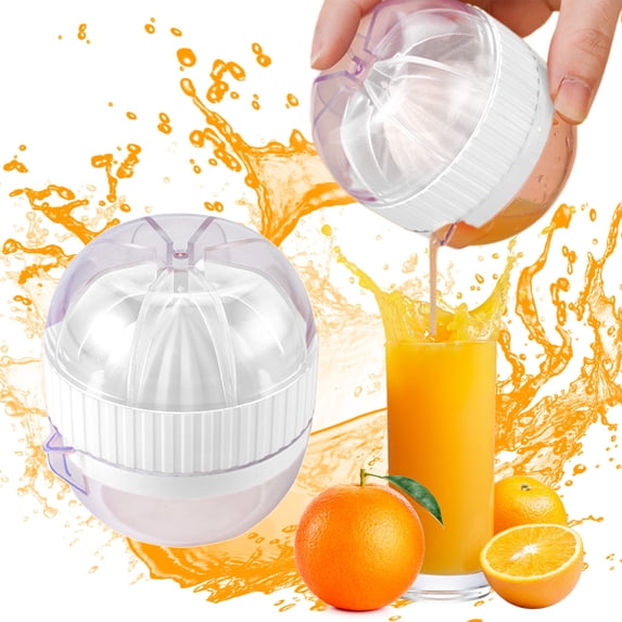 Manual Citrus Juicer Squeezer with Handle and Pour Spout, Easy-Clean Hand Press for Lemon, Orange and Grapefruit, Small Kitchen Fruit Juice Extractor