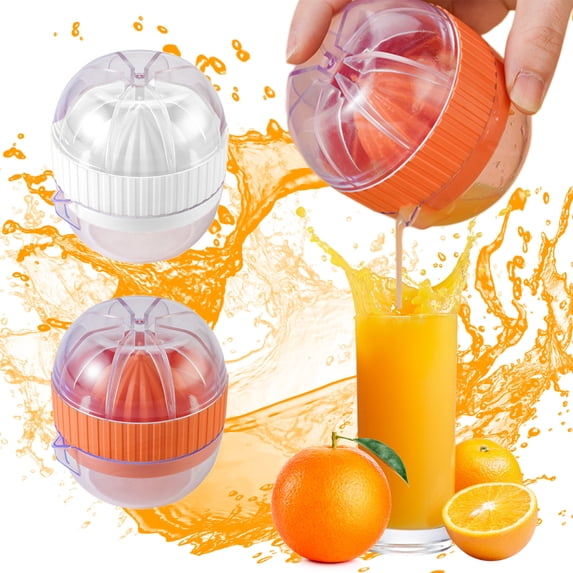 Manual Citrus Juicer Squeezer with Handle and Pour Spout, Easy-Clean Hand Press for Lemon, Orange and Grapefruit, Small Kitchen Fruit Juice Extractor