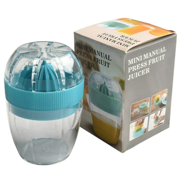 Manual Citrus Juicer With Pour Spout Lemon Orange Hand Press Fruit Blue YIWEI