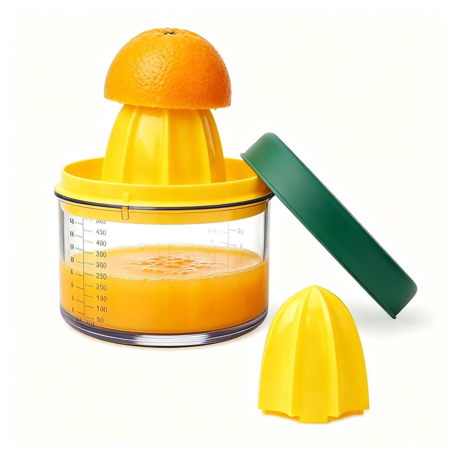 Manual Citrus Juicer with Dual Reamers 16OZ Measuring Cup Non-Slip Base ...