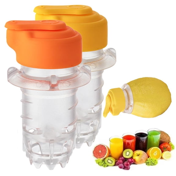 Manual Citrus Juicer with Screw-Top Lid, BPA Free Plastic Lemon Lime Extractor