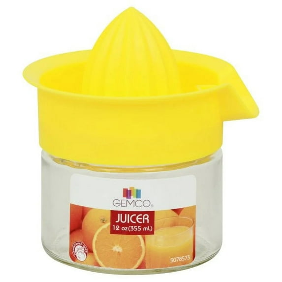 Lifetime Clear/Yellow Glass/Plastic Manual Juice Press 12 oz