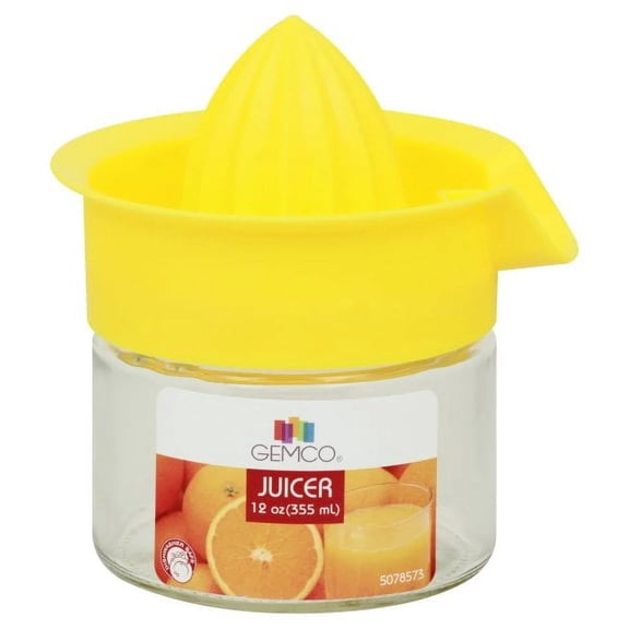 Lifetime Clear/Yellow Glass/Plastic Manual Juice Press 12 oz