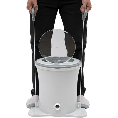 Manual Clothes Dryer Portable Mini Dryer for Clothes, Foot Powered Compact Spin Dryer Machine, Non Electric Laundry Dryer for RV, Camping, School, Apartment, Dorm(White)