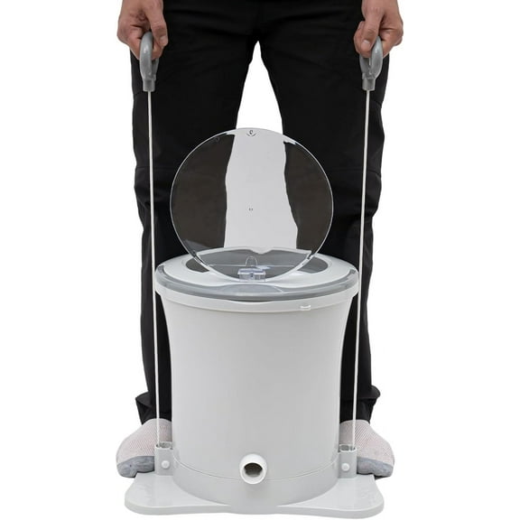 Manual Clothes Dryer Portable Mini Dryer for Clothes, Foot Powered Compact Spin Dryer Machine, Non Electric Laundry Dryer for RV, Camping, School, Apartment, Dorm(White)