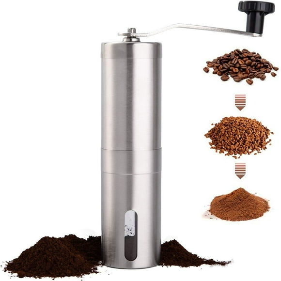 Manual Coffee Bean Grinder Stainless Steel Hand Mill Ceramic Burr for Aeropress, Drip Coffee, Espresso, French Press, Turkish Brew, for gift
