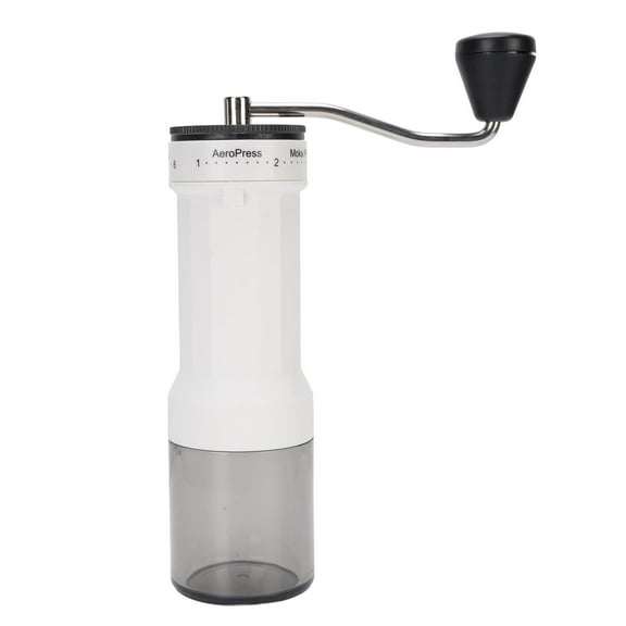 Manual Coffee Grinder 40 Settings Portable Hand Crank Mill for Home and Camping, White