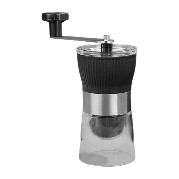 Manual Coffee Grinder Adjustable Ceramic Burr With Detachable Glass Bowl For Coarse To Fine Grinding