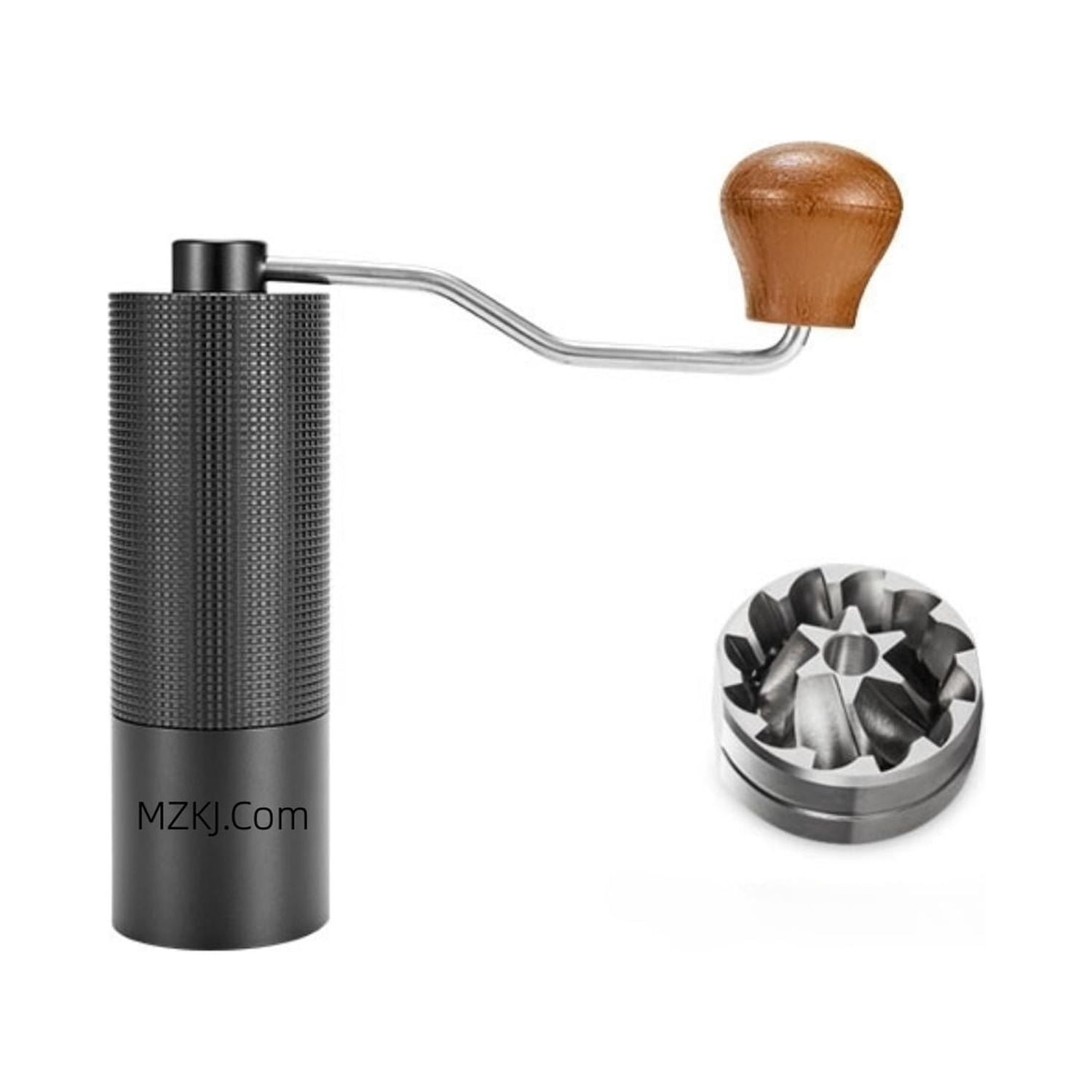 Manual Coffee Grinder, Adjustable Coarseness Portable Grinder with Stainless Steel Burrs, Stainless Steel Handle Grinder for Aero Press, Espresso, French Press, Turkish Brewing