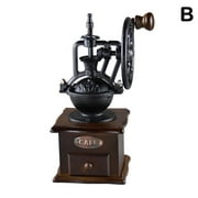Manual Coffee Grinder Antique Cast Iron Hand Crank Coffee Mill with Wood DrawB5 J6E1