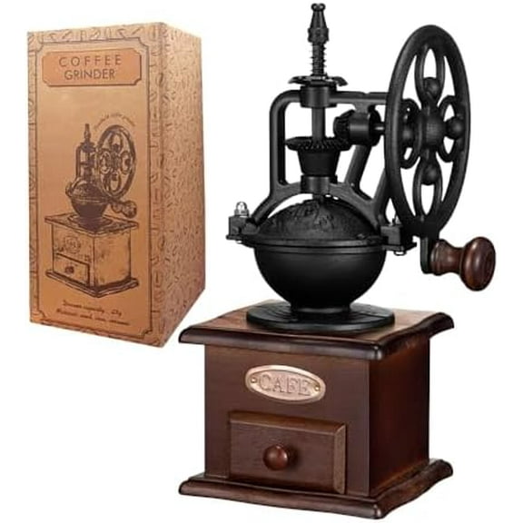 Manual Coffee Grinder Bean Grinders For Home Use Vintage Wooden Coffee Decor Retro Coffee Maker Hand Grinder Coffee Mill (Ferris wheel)
