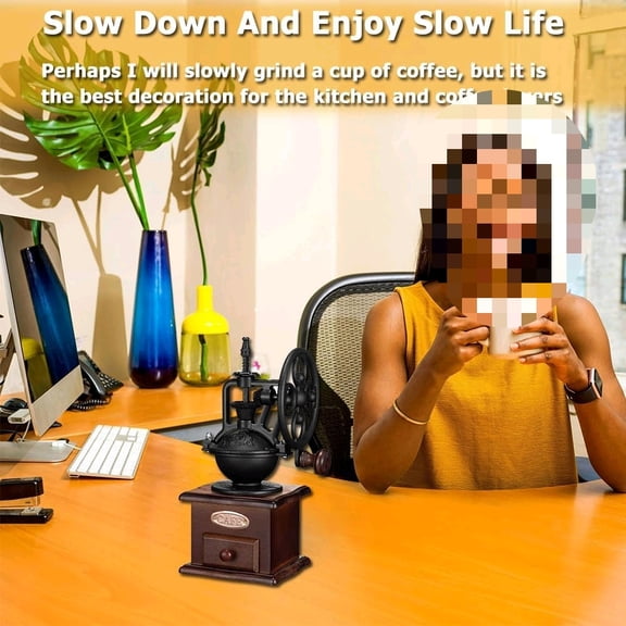 Manual Coffee Grinder Bean Grinders For Home Use Vintage Wooden Coffee Decor Retro Coffee Maker Hand Grinder Coffee Mill (Ferris wheel)$$Home Decor, Kitchen, & Other