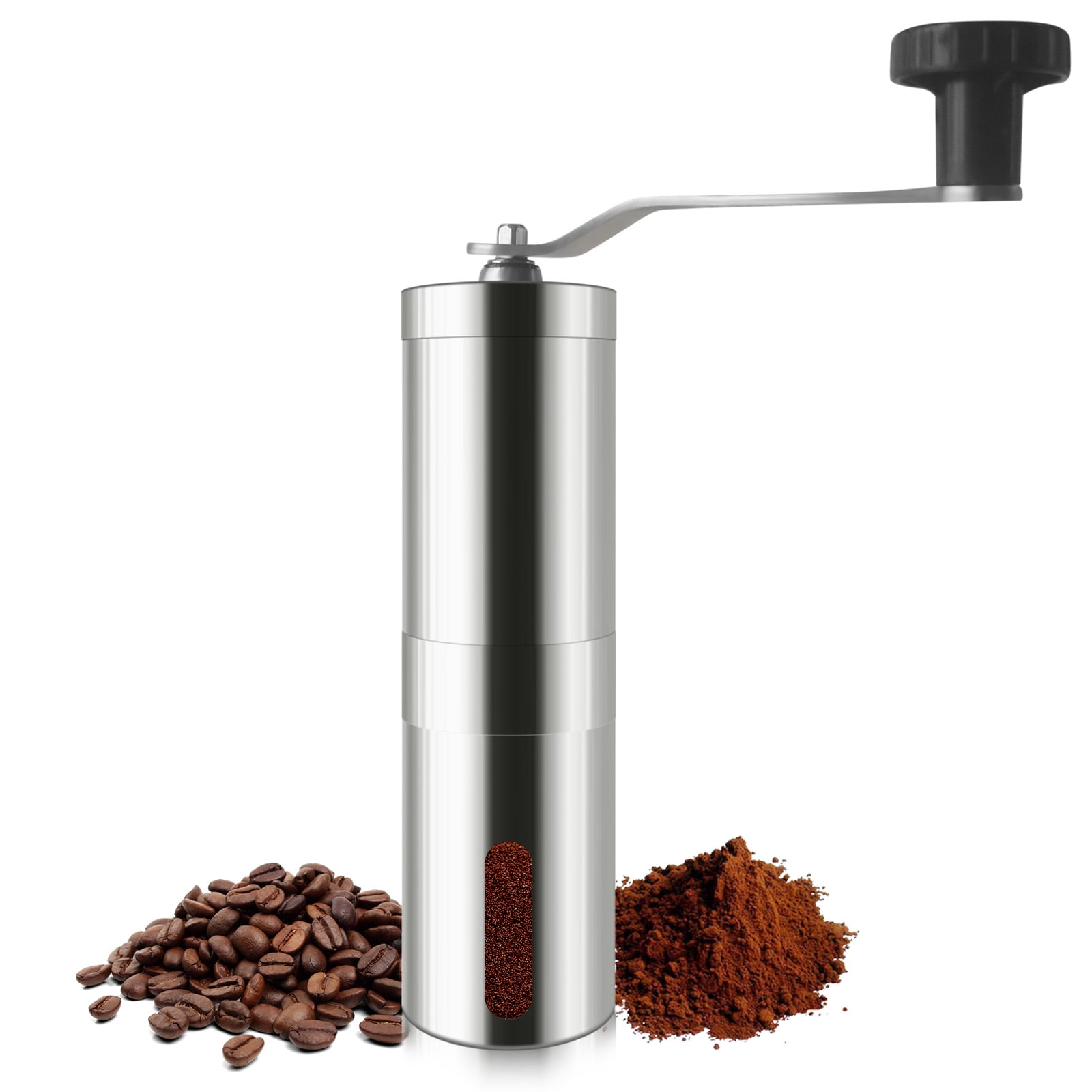 Manual Coffee Grinder, Ceramic Coffee Bean Grinder with Stainless Steel